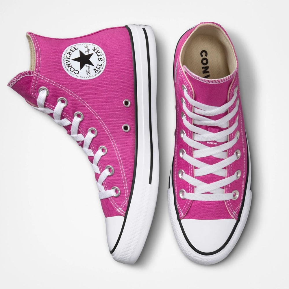 Chuck Taylor All Star Hi Top Converse Sneakers. Color Active Fuschia